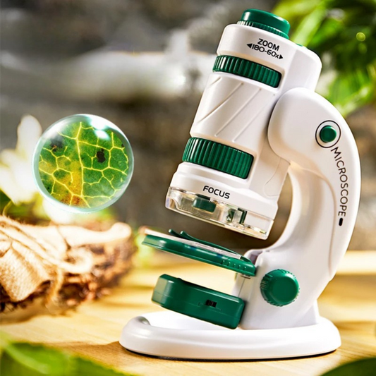60-180x Zoom Pocket Microscope Kids Science Kit
